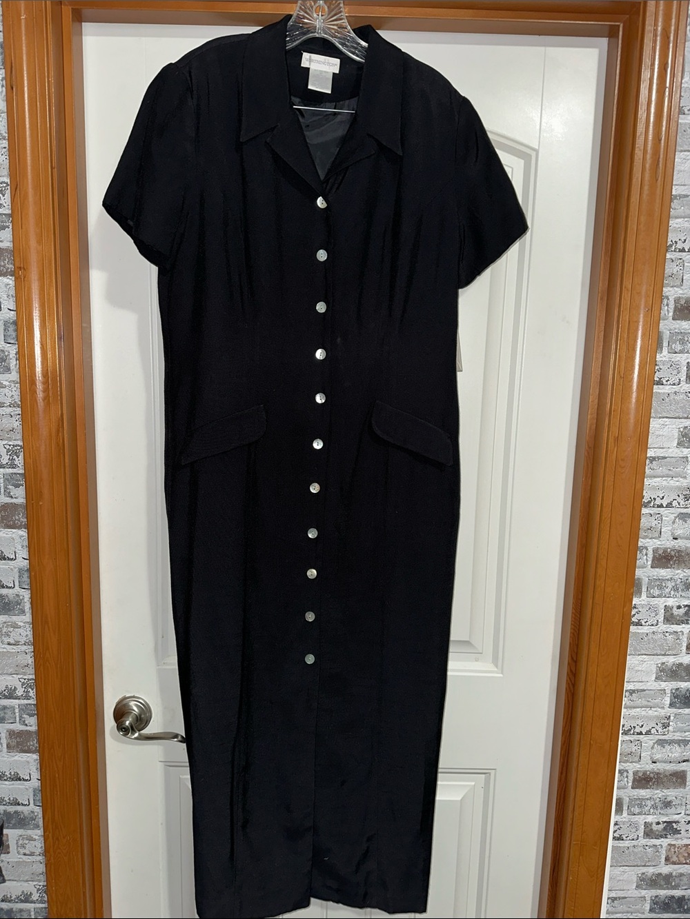 Worthington Black Button-Front Maxi Dress size 12